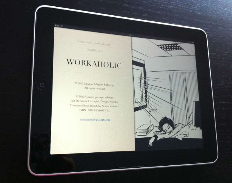 Workaholic English edition - on iPad - flyleaf