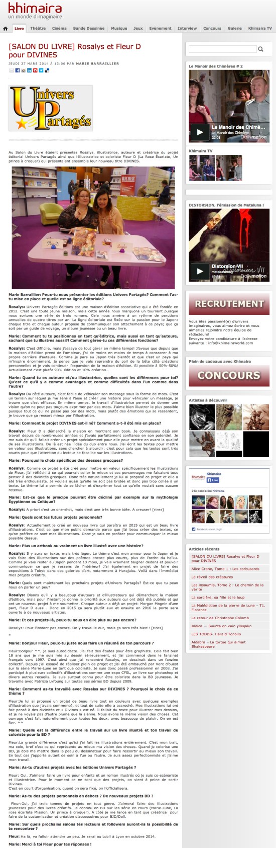 Khimaira - Rosalys, Fleur D. - 2014-03