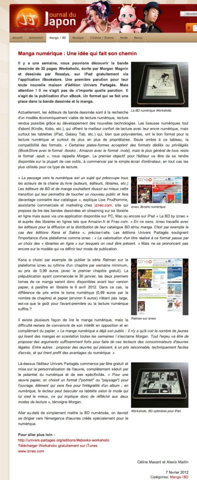 Workaholic - 2012-02 - Journal du Japon